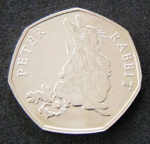 2018 50p Peter Rabbit 50p Fifty Pence Coin Brilliant Uncirculated - Picture 1 of 2