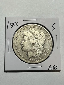 Moneda de plata Morgan 1895-S dólar de plata en estado bastante bueno detalles fecha clave difícil - Imagen 1 de 4