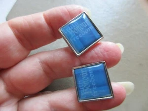 VINTAGE RETRO SILVER TONE LUCITE TRUTH HONOUR FREEDOM GENTS MEN UNISEX CUFFLINKS - Picture 1 of 4