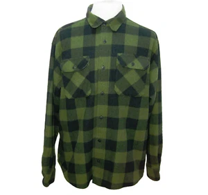 WRANLGER Men's (Size XL) Green Check Button Front Fleece Flannel Sweater Jacket - Imagen 1 de 4