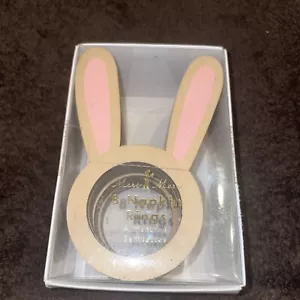 NIB Meri Meri EASTER BUNNY RABBIT EARS NAPKIN RINGS Set of 8 Painted Wood CUTE - Picture 1 of 6