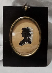 ANTIQUE 18c Hand Painted SILHOUETTE -LADY ~ signed "1786 Pansylvania F Sanoz Jr" - Picture 1 of 5
