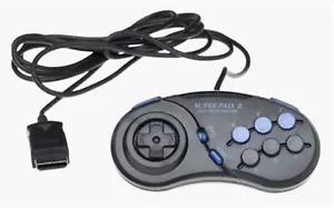Superpad 8 Vintage Black Gamepad GAU754 For Sega Saturn Very Good 3E - Picture 1 of 3