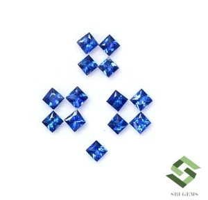 2x2 mm Natural Blue Sapphire Square Princess Cut Lot 13 Pcs 0.85 CTS Loose Gems - Picture 1 of 7