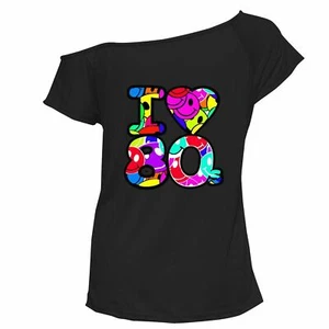 Ladies I Love The 80s T-Shirt 80's Outfit  Fancy Dress up Party Top Lot 8-26 - Picture 1 of 7