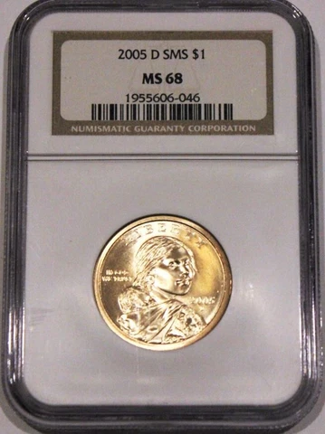 2005 D NGC SATIN MS68 Sacagawea Native American Cover