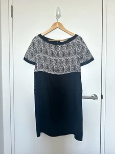 Vestido recto Chloe blanco y negro de seda y lana - Talla: 42 - PVP: más de $2,000 - Imagen 1 de 4