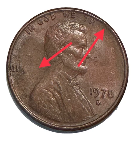 1978D One Cent Penny Struck Through Grease Error Erty On Liberty And Ust Missing Cover