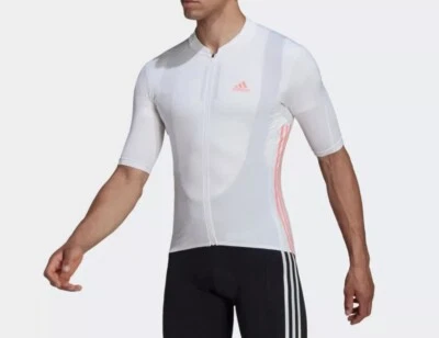 ADIDAS MENS SZ M THE SHORT SLEEVE CYCLING JERSEY WHITE HB0534 - Image 1 of 4