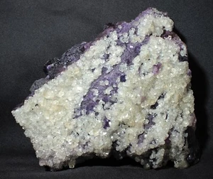 15.5 cm Purple & Yellow Fluorite with Calcite crystals Minerva #1 Mine, Illinois - Picture 1 of 10