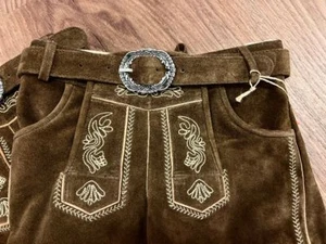 Pantalon en cuir bébé pantalon en cuir pantalon en cuir pour enfants marron taille 62 - 176 costume - Photo 1/4
