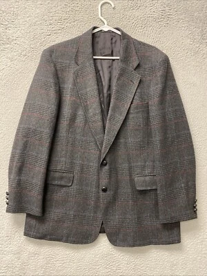Abrigo deportivo Arnold Palme para hombre 44R gris a cuadros blazer lana 2 botones/76-73 Foto 1 de 4