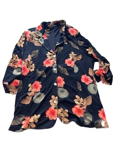 Vikki Vi Size 2X Floral Top Length 31” 3/4 Sleeve #78 - Picture 1 of 6