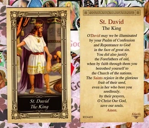 Prayer to Saint David the King - Glossy Paperstock Holy Card KE24-433 - Picture 1 of 3