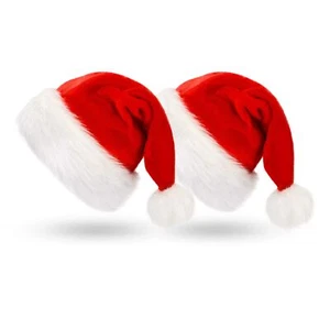 Christmas Hat Xmas Holiday Hat for Adult 2PC Red Unisex Santa Hat for Party S... - Picture 1 of 6