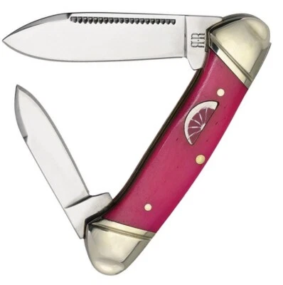 Rough Ryder Mini Canoe Pocket Knife Stainless Blades Pink Smooth Bone Handle - Image 1 of 2