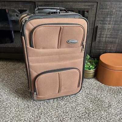 Equipaje de mano Ciao con ruedas debajo del asiento del avión marrón bolsa expandible viaje Foto 1 de 4