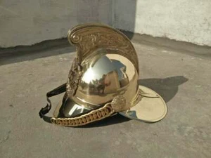 Brass Medieval Napoleonic French Cavalry Fire Brigade Helmet, Brass Helmet Gift - Imagen 1 de 5