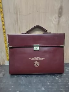 High Quality Leather Briefcase/ Trapper keeper Unisex / Maroon Leather/3Ring  - Picture 1 of 4