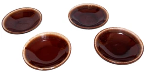 Gourmet Brown Drip Glaze USA Ceramic Salad Bowls  Lot of 4 Bowls  Vintage  T1751 - Picture 1 of 11