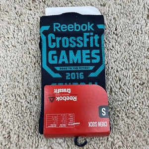 Reebok Crossfit Games Crew Socks Men S (3.5-5.5)Black Teal 2016 Central Regional - Picture 1 of 7