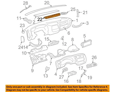 GM OEM 98-05 Blazer Defroster Grille 15046437 - Image 1 of 2