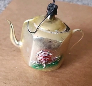 Tetera Premier Gold vintage adorno navideño vidrio mercurio - Imagen 1 de 11