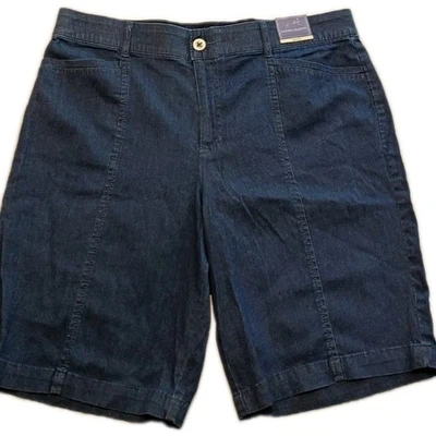  Pantalones Cortos Laura Scott Missy Popelina Denim Lavado-Sin Gap Cintura Talla 12 Nuevos con Etiquetas Foto 1 de 4