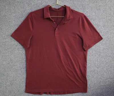 Lululemon Shirt Men Medium Maroon Collared Short Sleeve Polo Golf Office EUC - Image 1 of 3