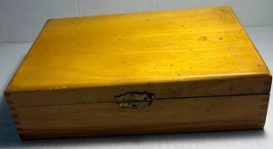Vintage Holz Zigarrenkiste Schäler Gauner Messing Verschluss & Genehmigungsstempel - Bild 1 von 11