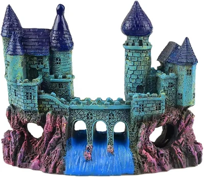 Adorno de acuario - Decoraciones de castillo de resina, accesorios de suministros para peceras, ec Foto 1 de 4