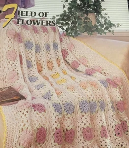CROCHET Annie’s Afghan Quilt Club ~ “Field Of Flowers Afghan” ~ PATTERN ~ - Picture 1 of 2