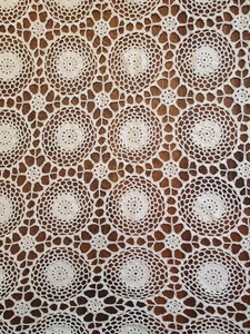 Tablecloth Rectangle Vintage White Lace Crochet 106 x 62 Yesteryear Cottage Core - Picture 1 of 8