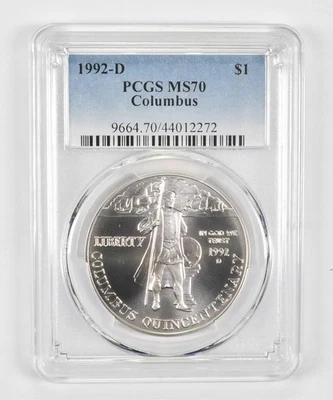 MS70 1992-D Commemorative Dollar Columbus Quincentennial PCGS Blue Label *5507 - Image 1 of 4