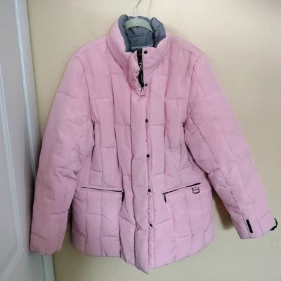 Chaqueta de plumón reversible Zero Xposur L rosa gris invierno pequeña mancha en el lado gris Foto 1 de 4