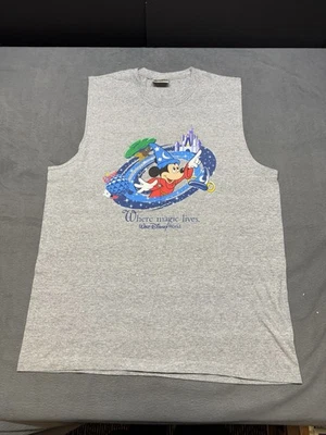 Camisa Gris Sin Mangas Vintage Años 90 Walt Disney World Epcot Magic Fantasia Talla XL Foto 1 de 4