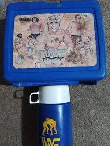 Vintage WWF Lunchbox Thermos 1985 Hulk Hogan Hulkster Andre Giant Roddy Piper - Picture 1 of 23