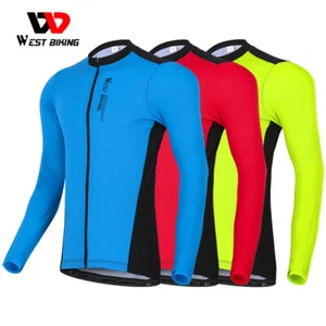 WEST BIKING Men Pro Cycling Jersey Long Sleeve Breathable Sports Coat Jacket - Picture 1 of 30