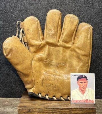 Vtg 1930s Ed Brandt JC Higgins Junior Model 1673 Baseball Glove Mitt   Braves - Image 1 of 4