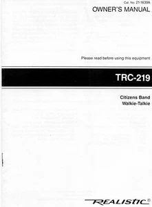 80s Realistic TRC-229 Handheld Citizens band Walkie Talkie Owner's Manual 1985 - Picture 1 of 5