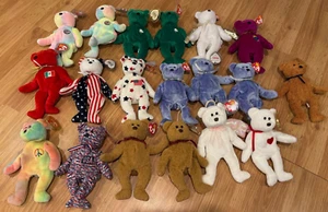 Lot 19 TY Beanie Babies Bears W/ Tags News Peace Glory Erin Curly Osito Birthday - Picture 1 of 1