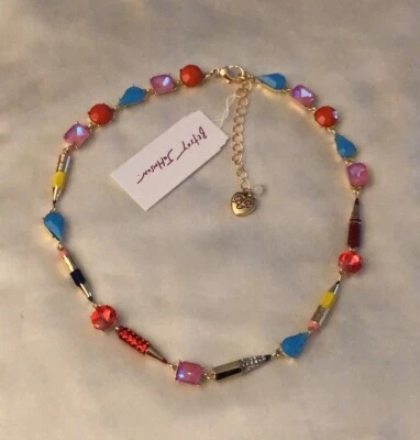 Collar Betsey Johnson Tono Dorado Regreso a la Escuela Lápiz y Piedra Mixta Nuevo con Etiquetas Foto 1 de 4