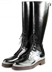 AUTH LUXURY PRADA BOOTS 1W054G BLACK PATENT LEATHER NEW 39,5 40 UK 6.5 - Picture 1 of 11