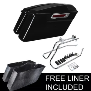 Saddlebags 5x7" Speaker Lid & Brackets Fit For Harley Softail Fatboy FLSTF 84-17 - Bild 1 von 9