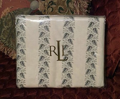 Ralph Lauren Winter Cottage Leaf Black on Cream Queen Flat Sheet NEW - Image 1 of 4