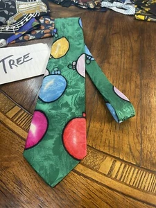 👔❤️ XMAS ROBERT DASKAL HAND PAINTED ART SUIT NECKTIE TIE FREE SHIPPING 👔❤️ - Picture 1 of 5