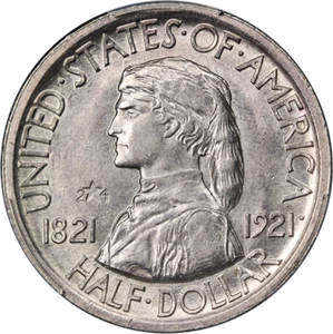 1921 Missouri 2x4 Commem Half Dollar PCGS Unc Details Great Eye Appeal - Picture 1 of 4