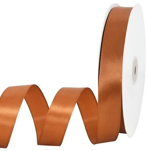7/8 Inch x 100yds Copper Brown Satin Ribbon Thin Solid Frabic Ribbons for Gif... - Picture 1 of 6