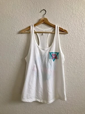 NUEVA Camiseta sin Mangas Retro City Surf Plano Blanca XL Espalda Corredora Entrenamiento Foto 1 de 4