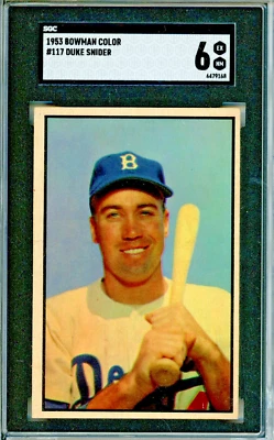 1953 Bowman Color Duke Snider baseball card, SGC graded EX-MT 6, #117 in the set - Image 1 of 2